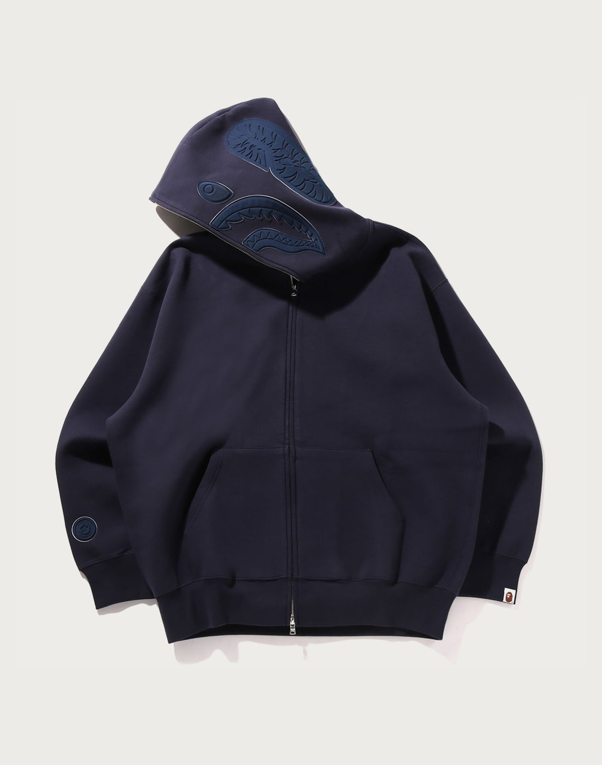 LINE CAMO INTERLOCK RELAXED FIT SHARK FULL ZIP HOODIE MENS