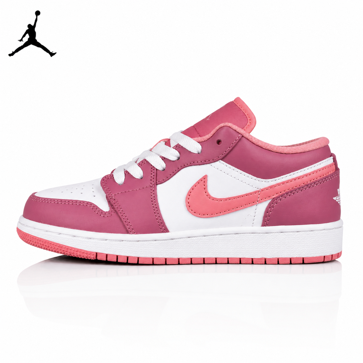 Air Jordan 1 Low Low- White/Pink 553560-616 Unisex Sneakers