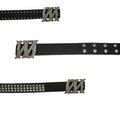 Y2K Punk Dark Jeans Belt Black Leather Studded Removable Buckle Waist