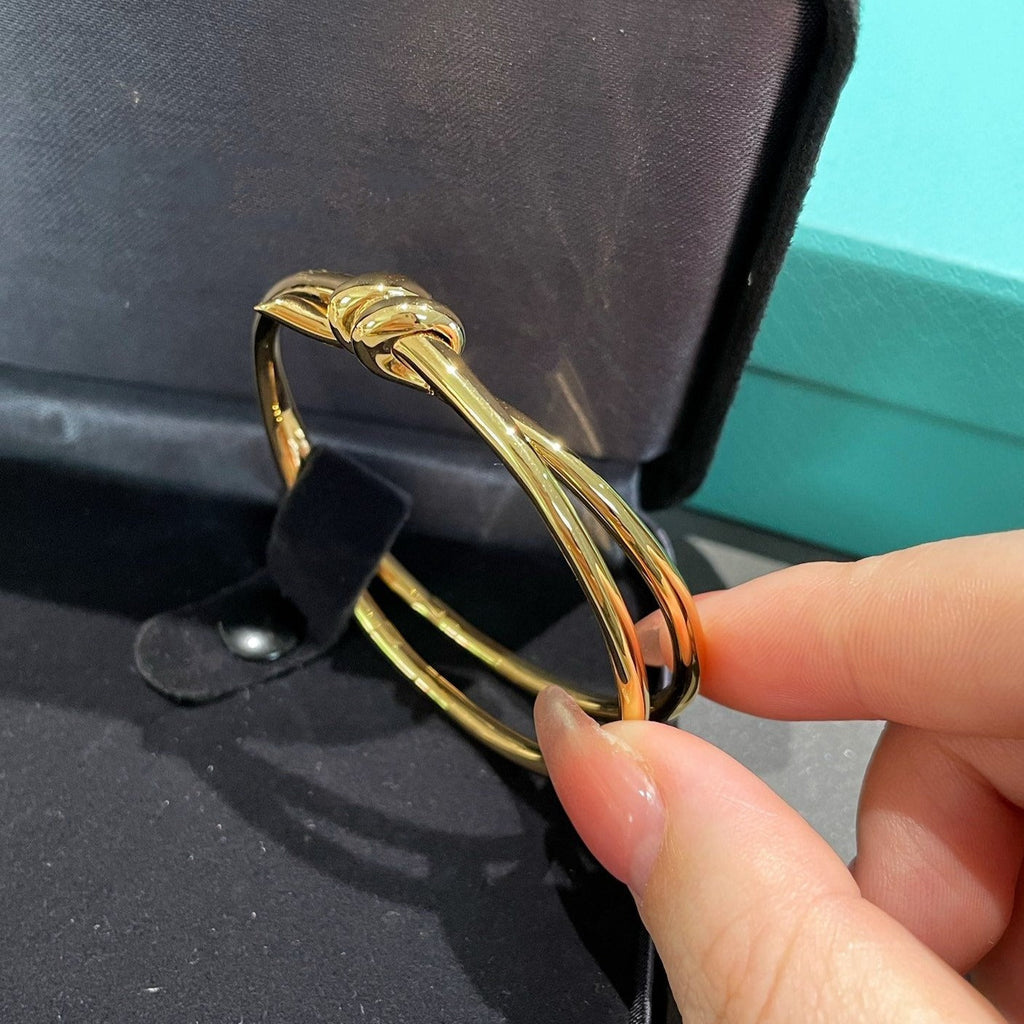 TIFFANY KNOT DOUBLE ROW GOLD BRACELET