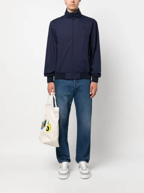Fred Perry logo-embroidery high-neck bomber jacket