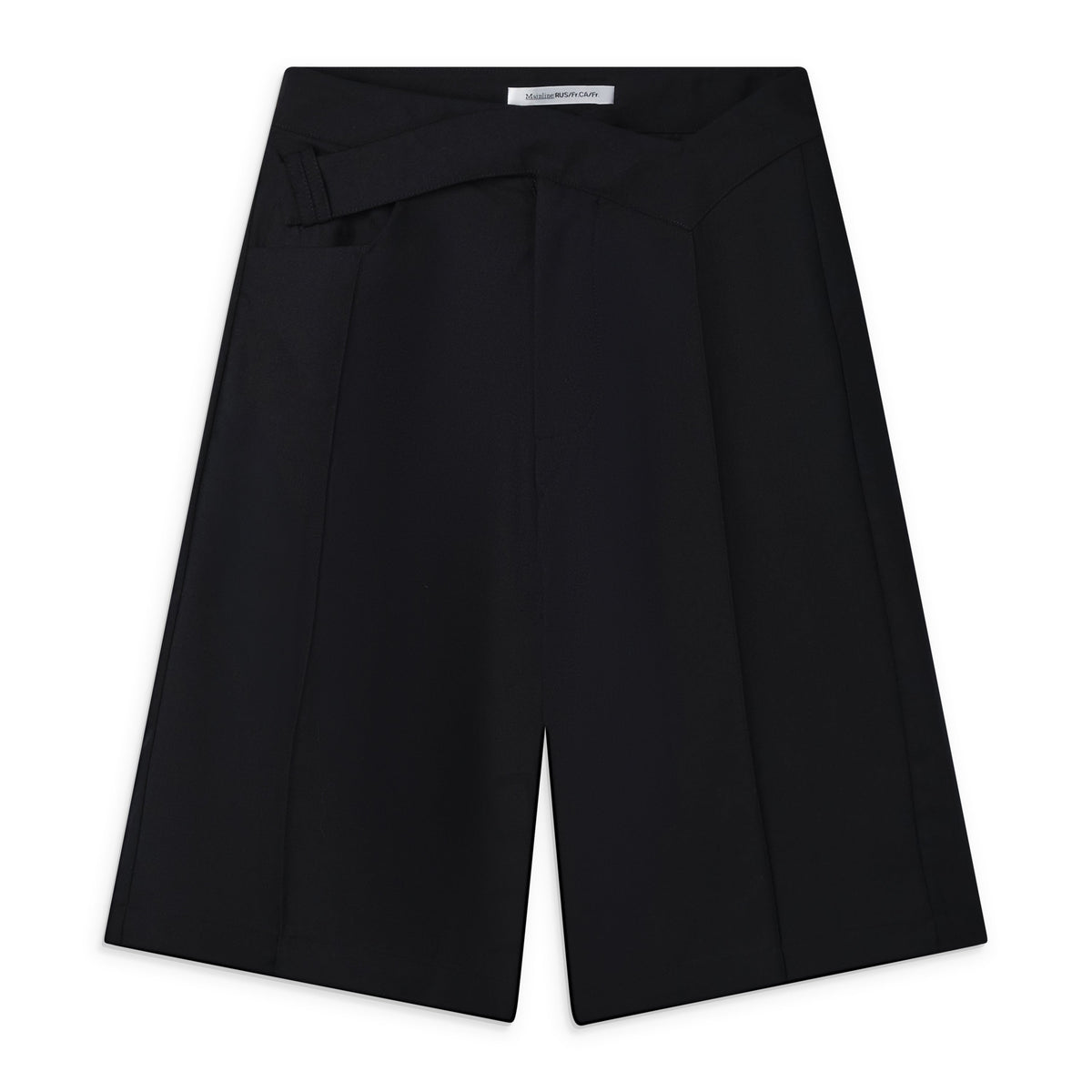 Black Tailored Shorts With V-Waistband