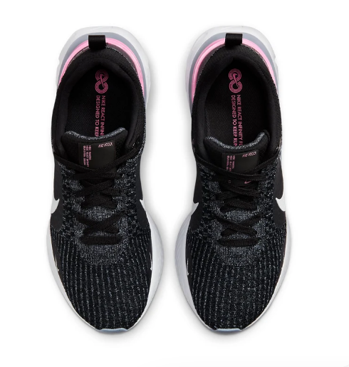 Nike React Infinity Run Flyknit 3 'Black/Grey/Pink' Running Shoes DZ3014-001