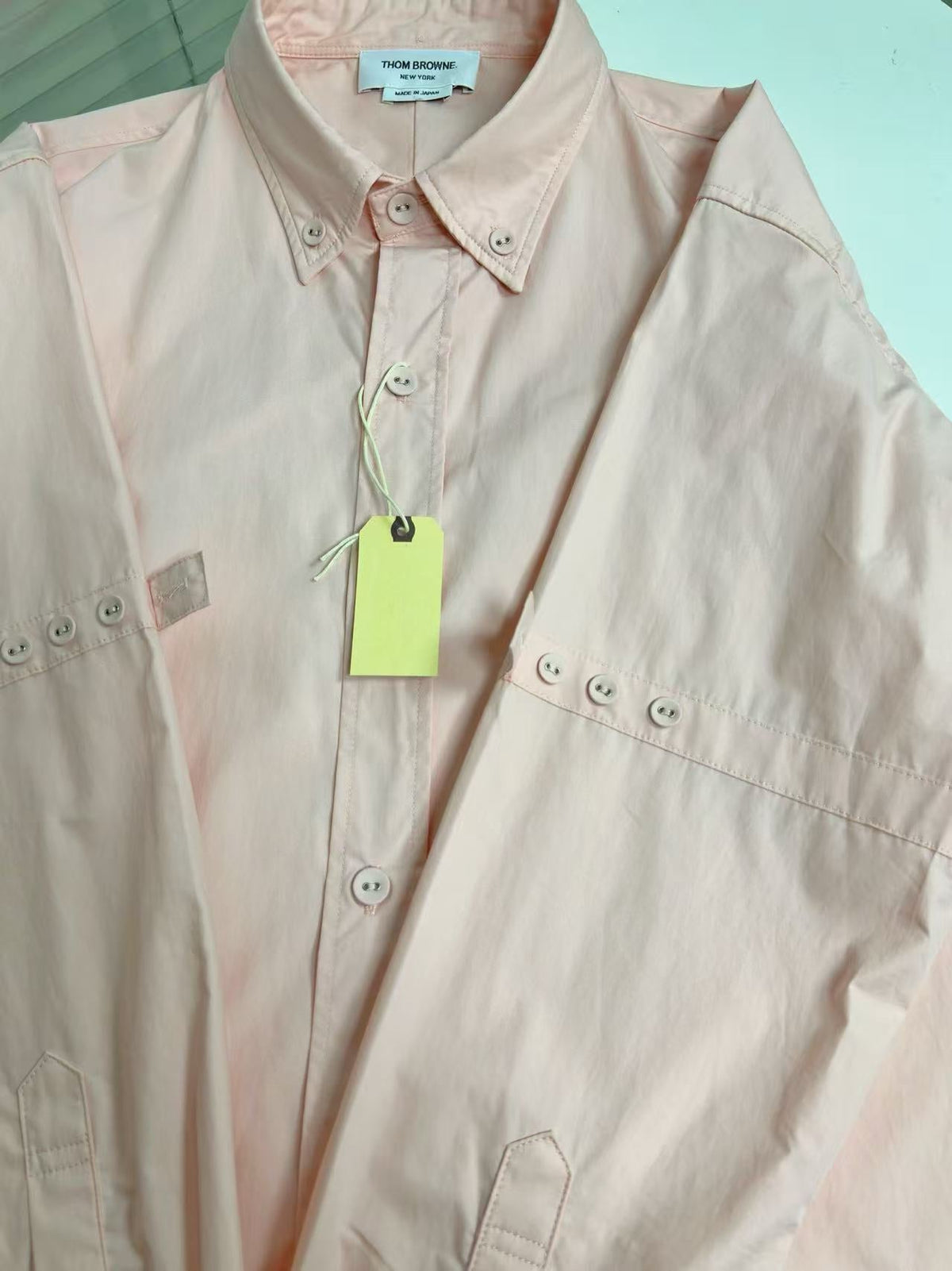 Pocket Crest Embroidered Oversized Poplin Shirt - Long Sleeve | Thom Browne