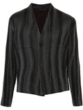 Homme Plissé Issey Miyake Tweed Pleats collarless jacket