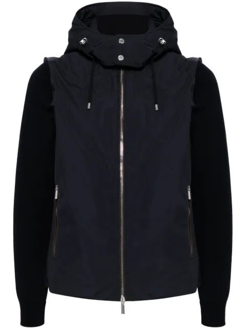 Moorer contrasting hooded jacket