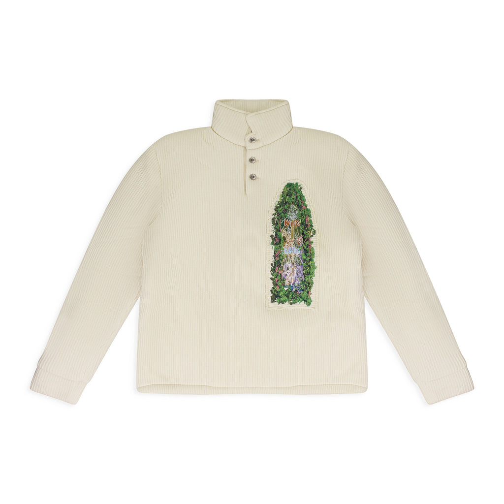 IVORY PUFFED RUGBY BUTTON-DOWN SHIRT