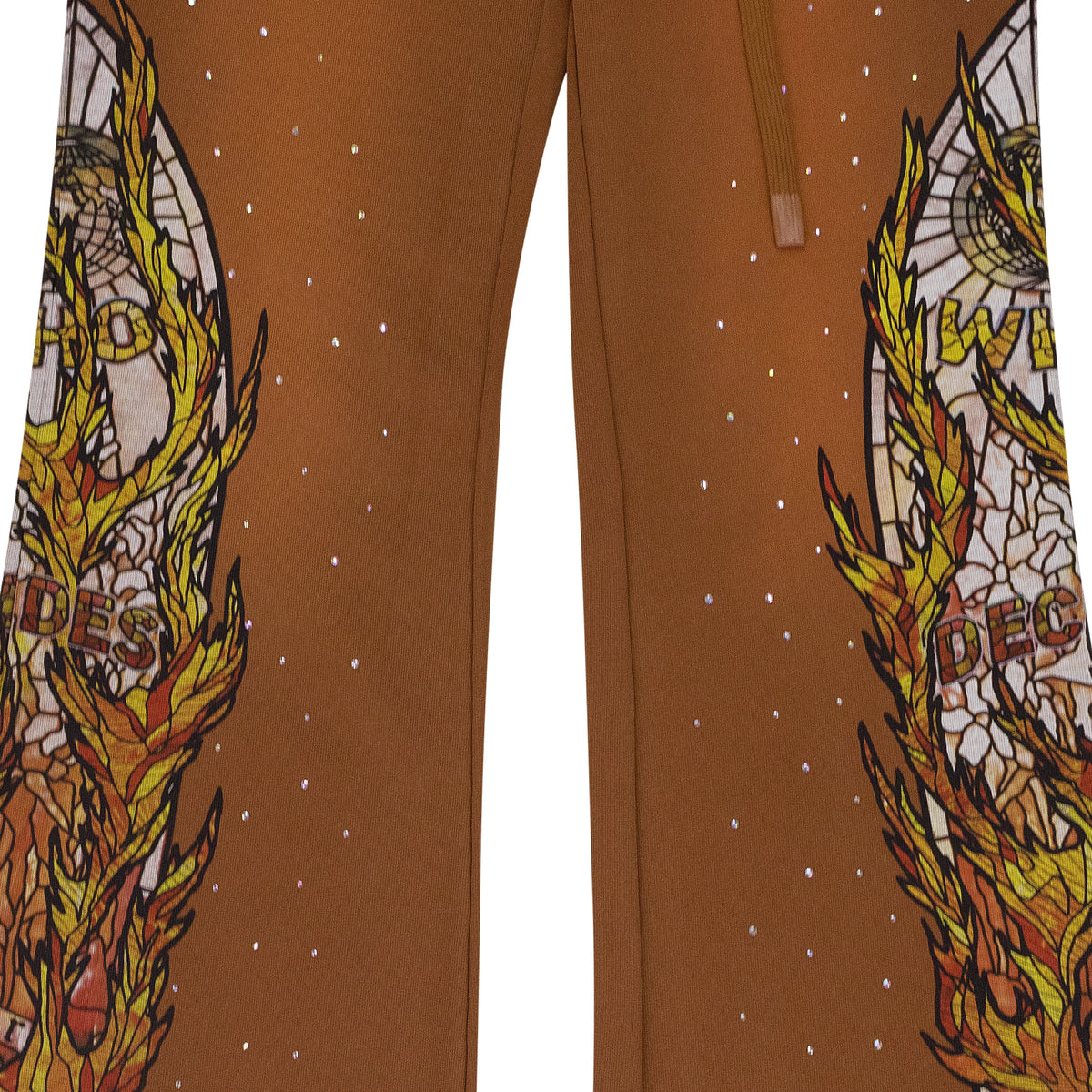 BROWN FLAME GLASS SWEATPANTS