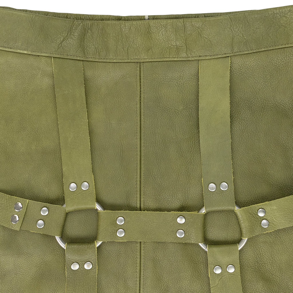 GREEN GRID BONDAGE MAXI SKIRT