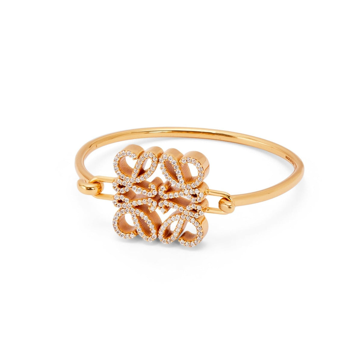 LOEWE PAVED ANAGRAM OPEN GOLD BRACELET