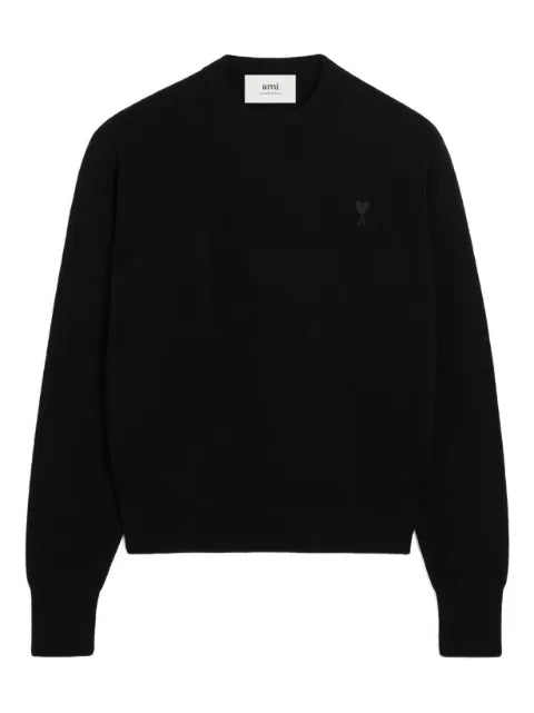 AMI Paris wool crewneck sweater with contrasted Ami de Coeur