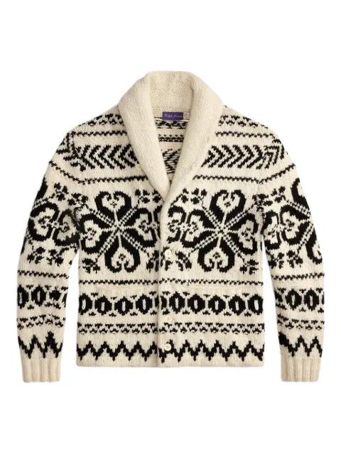 Ralph Lauren Purple Label shawl-collar jacquard cardigan
