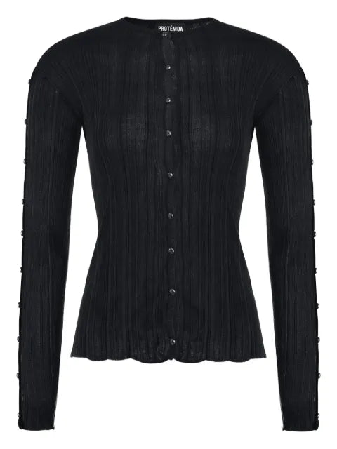 Protémoa Touch ribbed button-embellished cardigan