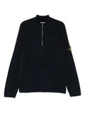 Stone Island ribbed zip-neck sweater
