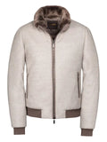 Moorer Bellati-Lp fur collar zip-up jacket
