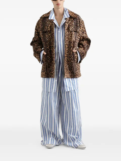 Dolce & Gabbana leopard-print pony shirt-style jacket