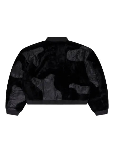 Who Decides War appliqué bomber jacket