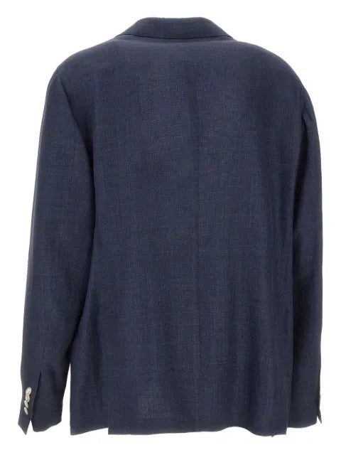 Barba peak-lapel patch-pocket blazer