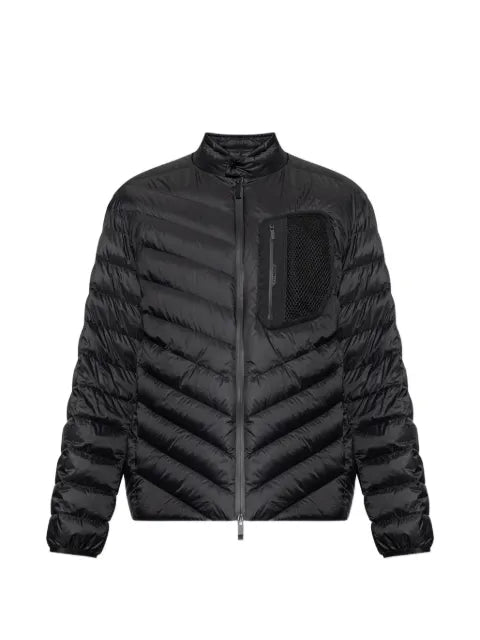 Moncler Mackinac diagonal-quilted down biker jacket