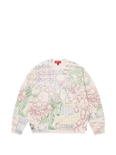 Supreme collage-embroidered sweater