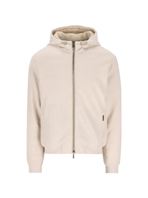 Moorer drawstring hooded jacket