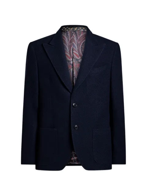 ETRO single-breasted knit cashmere and wool jacket