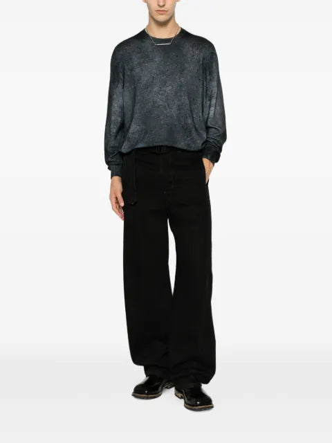 Avant Toi distressed-effect acid-wash sweater