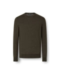 Zegna dark olive green mélange cashseta crewneck