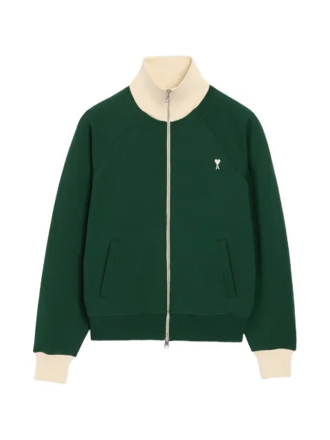 AMI Paris Zipped cotton sweatshirt with Ami de Coeur