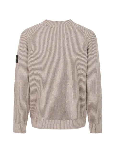 Stone Island ribbed-knit Compass-patch sweater