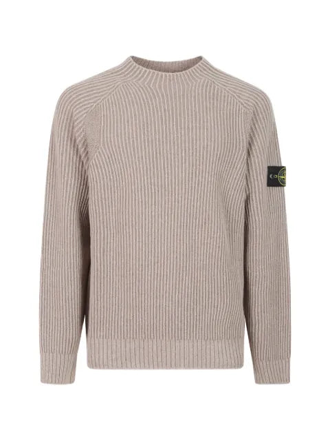 Stone Island ribbed-knit Compass-patch sweater