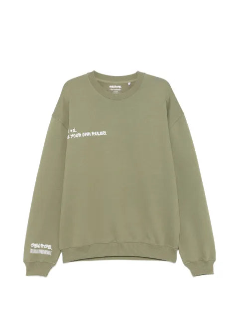 GEORGE. slogan-print crew-neck sweater