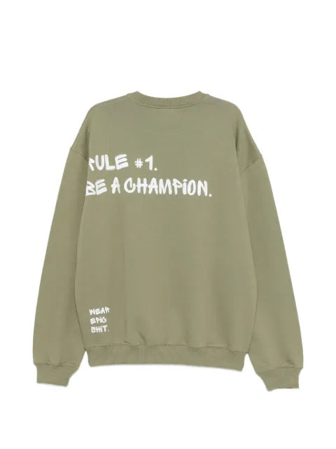 GEORGE. slogan-print crew-neck sweater