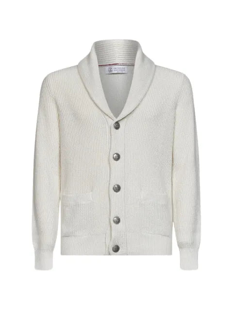 Brunello Cucinelli malfilé cotton English rib cardigan