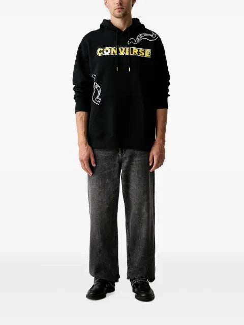 Converse x Minions logo-print drawstring hoodie