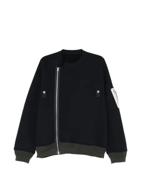 sacai panelled zip-up jacket