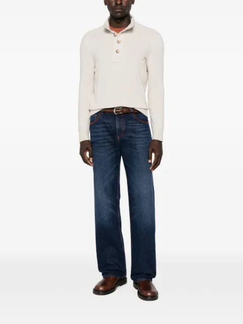 Gran Sasso button-up high-neck sweater