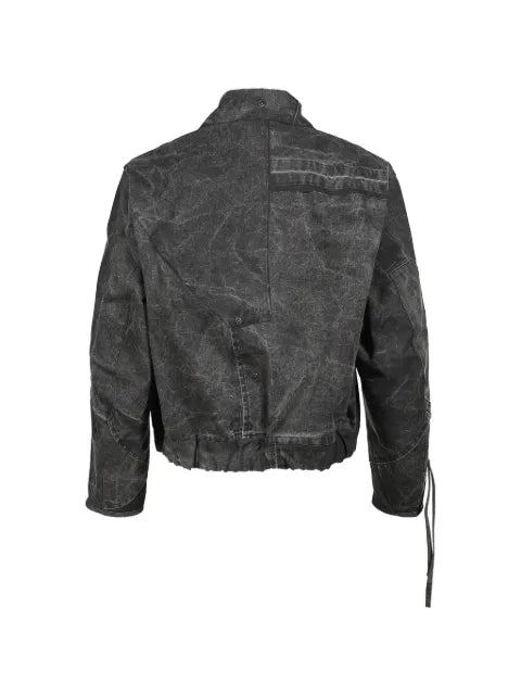 UNDER THE SIGN patchwork waxed-cotton bomber jacket