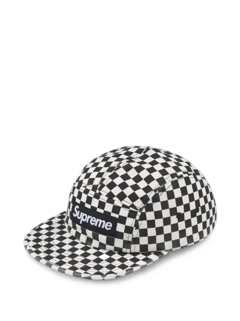 Supreme Chino-twill-checkerboard-print baseball cap