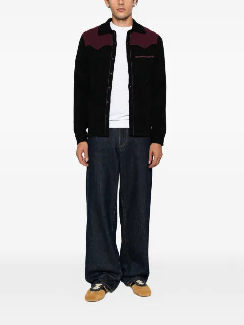 Guest In Residence western-style panelled cardigan