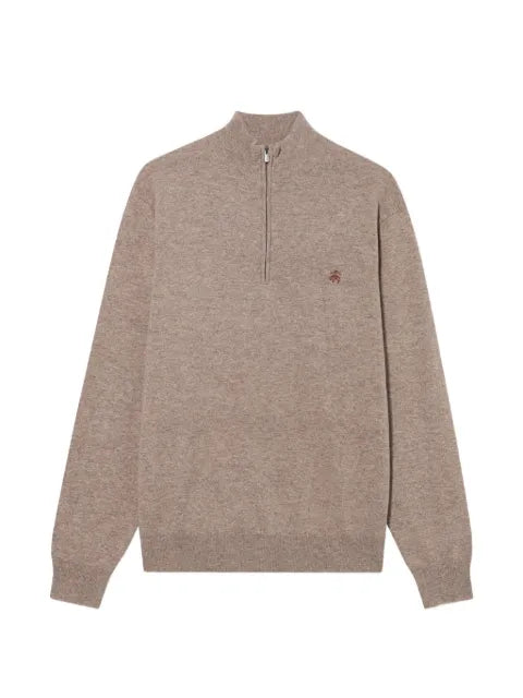 Brooks Brothers half-zip logo-embroidered sweater