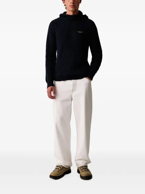 Aeronautica Militare ribbed-knit hoodie