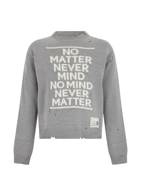 Maison MIHARA YASUHIRO message jacquard knit sweater