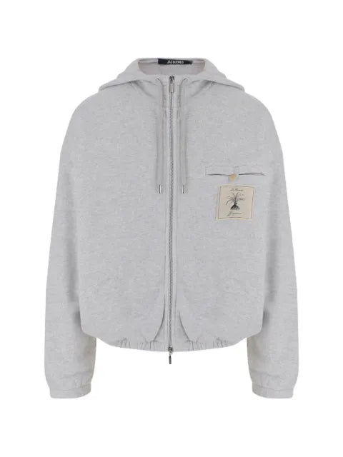 Jacquemus logo-embroidered zip-up hoodie