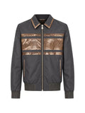 Billionaire python-panelled shirt-collar jacket