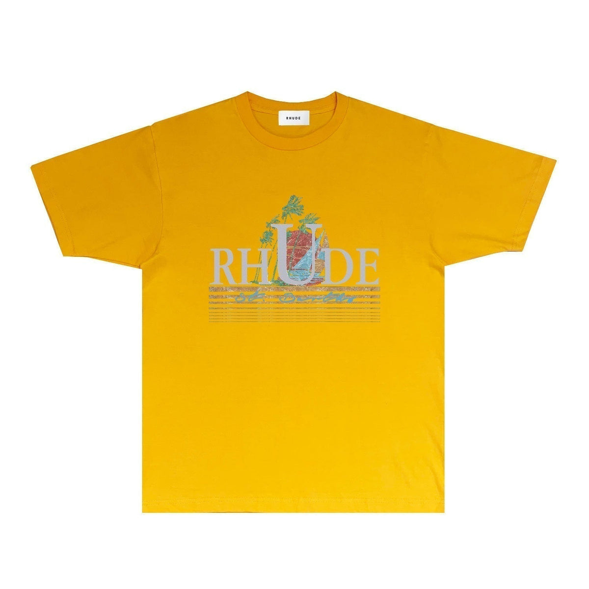 Rhude T-shirts Printed Trendy Pure Cotton