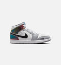 Air Jordan 1 Mid SE Men's Lifestyle Shoes - Black / White / Wolf Grey