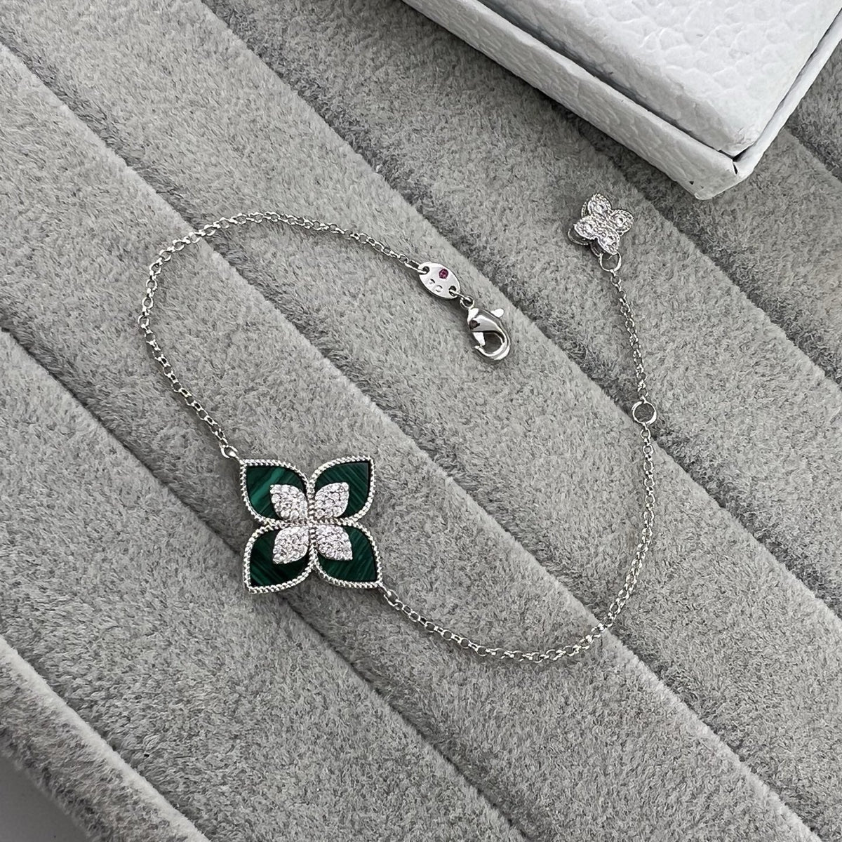 Roberto Coin Style Four-Leaf Clover Cubic Zirconia Bracelet