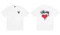Stussy Dripping Heart Front And Back Graphic Short Sleeve Tee