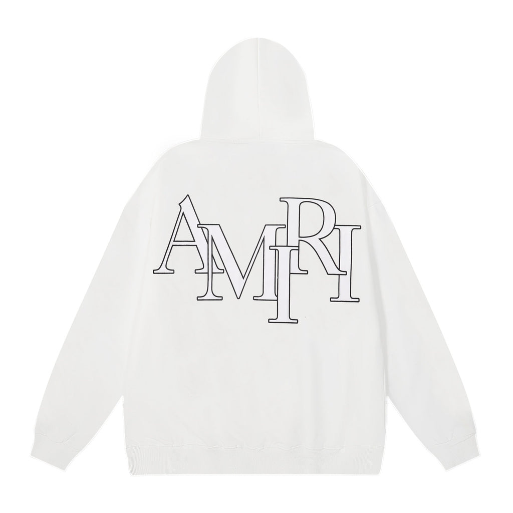 Amiri Multi‑Graphic Letter Logo Oversized Hoodie Streetwear Unisex